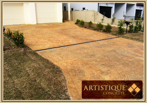 Acid Stained Concrete Driveway